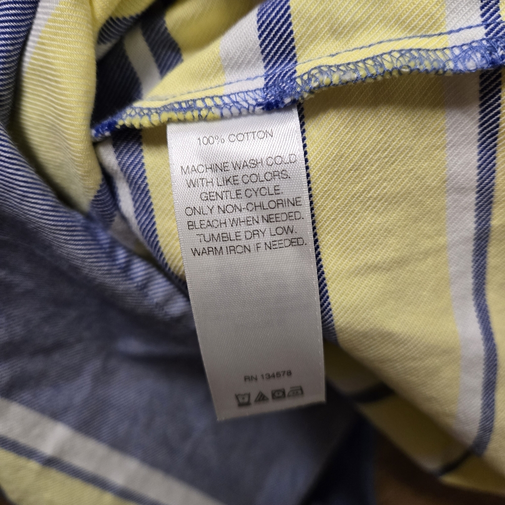 Vineyard Vines Blue and Yellow Sleeveless Dress Size 00 100% Cotton - Picture 7 of 7